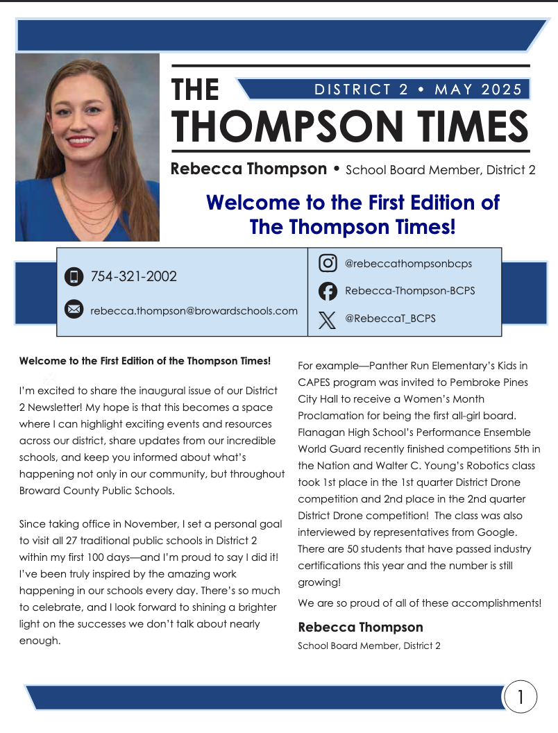  District 2 Rebecca Thompson Newsletter